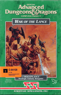 Advanced Dungeons & Dragons War Of The Lance Commodore 64 US box art